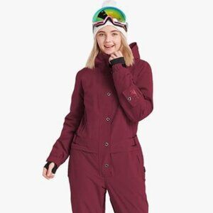 BlueMagic Ski Snowsuit Jumpsuit Wine Coveralls Wind/Waterproof Women’s NWT Sz M